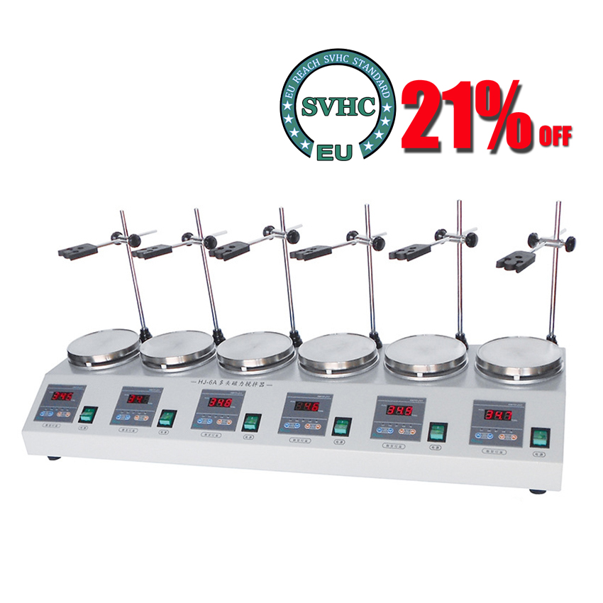 Magnetic Stirrer Hotplate - 디지털 디스플레이가 있는 멀티 유닛 실험실